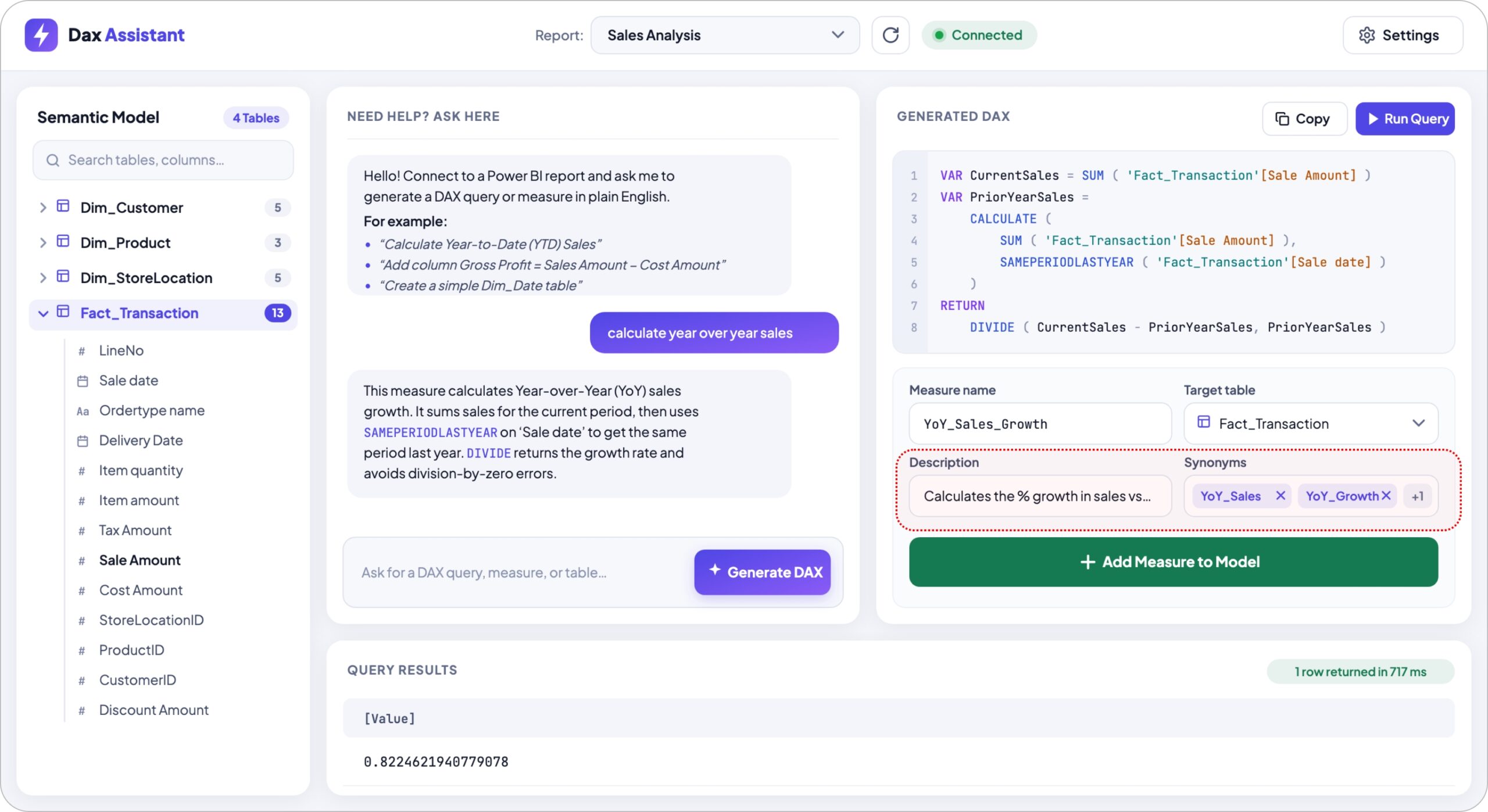 DAX assistant generates AI-ready metadata